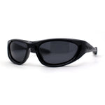 Trendy Sport Wrap Soft Tip Plastic Beveled Thick Plastic Sunglasses