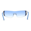 Womens 90s Oversized Curved Shield Designer Shade Sunglasses