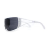 Womens 90s Oversized Curved Shield Designer Shade Sunglasses