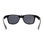 Rhinestone Death Metal Skull Classic Horn Rim Plastic Sunglasses