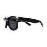 Rhinestone Death Metal Skull Classic Horn Rim Plastic Sunglasses