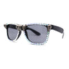 Rhinestone Death Metal Skull Classic Horn Rim Plastic Sunglasses