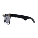 Rhinestone Death Metal Skull Classic Horn Rim Plastic Sunglasses