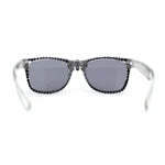 Rhinestone Death Metal Skull Classic Horn Rim Plastic Sunglasses