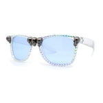 Rhinestone Death Metal Skull Classic Horn Rim Plastic Sunglasses