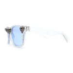 Rhinestone Death Metal Skull Classic Horn Rim Plastic Sunglasses