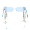 Heavy Dripping Rhinestone Tassel Bling Luxury Rectangle Sunglasses