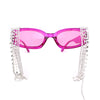 Heavy Dripping Rhinestone Tassel Bling Luxury Rectangle Sunglasses