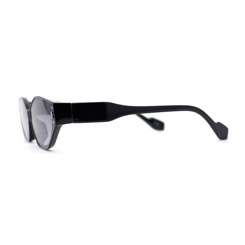 Mod Inset Lens Elegant Cat Eye Plastic Fashion Sunglasses