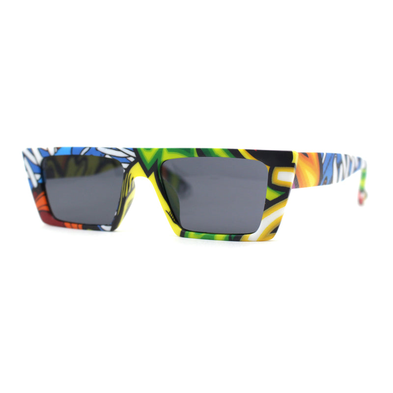 80s Simple Square Angular Flat Top Rectangle Pow Sunglasses Pop Art Print