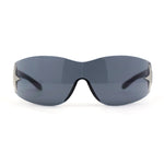 Womens Wrap Around Shield Star Jewel Retro 90s Sunglasses