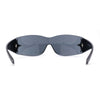 Womens Wrap Around Shield Star Jewel Retro 90s Sunglasses