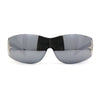 Womens Wrap Around Shield Star Jewel Retro 90s Sunglasses