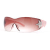 Womens Wrap Around Shield Star Jewel Retro 90s Sunglasses