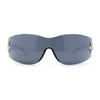 Womens Wrap Around Shield Star Jewel Retro 90s Sunglasses