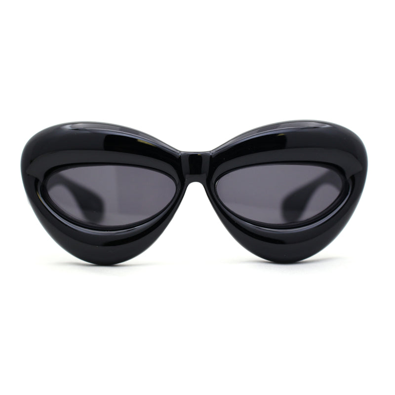 Womens Funky Balloon Thick Cat Eye Retro Plastic Sunglasses