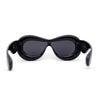 Womens Unique Balloon Thick Racer Shield Retro Sunglasses