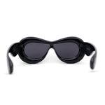 Womens Unique Balloon Thick Racer Shield Retro Sunglasses