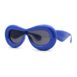 Womens Unique Balloon Thick Racer Shield Retro Sunglasses