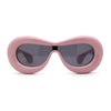 Womens Unique Balloon Thick Racer Shield Retro Sunglasses