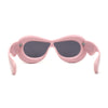 Womens Unique Balloon Thick Racer Shield Retro Sunglasses