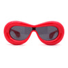 Womens Unique Balloon Thick Racer Shield Retro Sunglasses