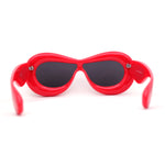 Womens Unique Balloon Thick Racer Shield Retro Sunglasses