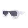 Womens Unique Balloon Thick Racer Shield Retro Sunglasses