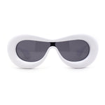 Womens Unique Balloon Thick Racer Shield Retro Sunglasses