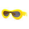 Womens Unique Balloon Thick Racer Shield Retro Sunglasses