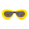 Womens Unique Balloon Thick Racer Shield Retro Sunglasses