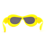 Womens Unique Balloon Thick Racer Shield Retro Sunglasses