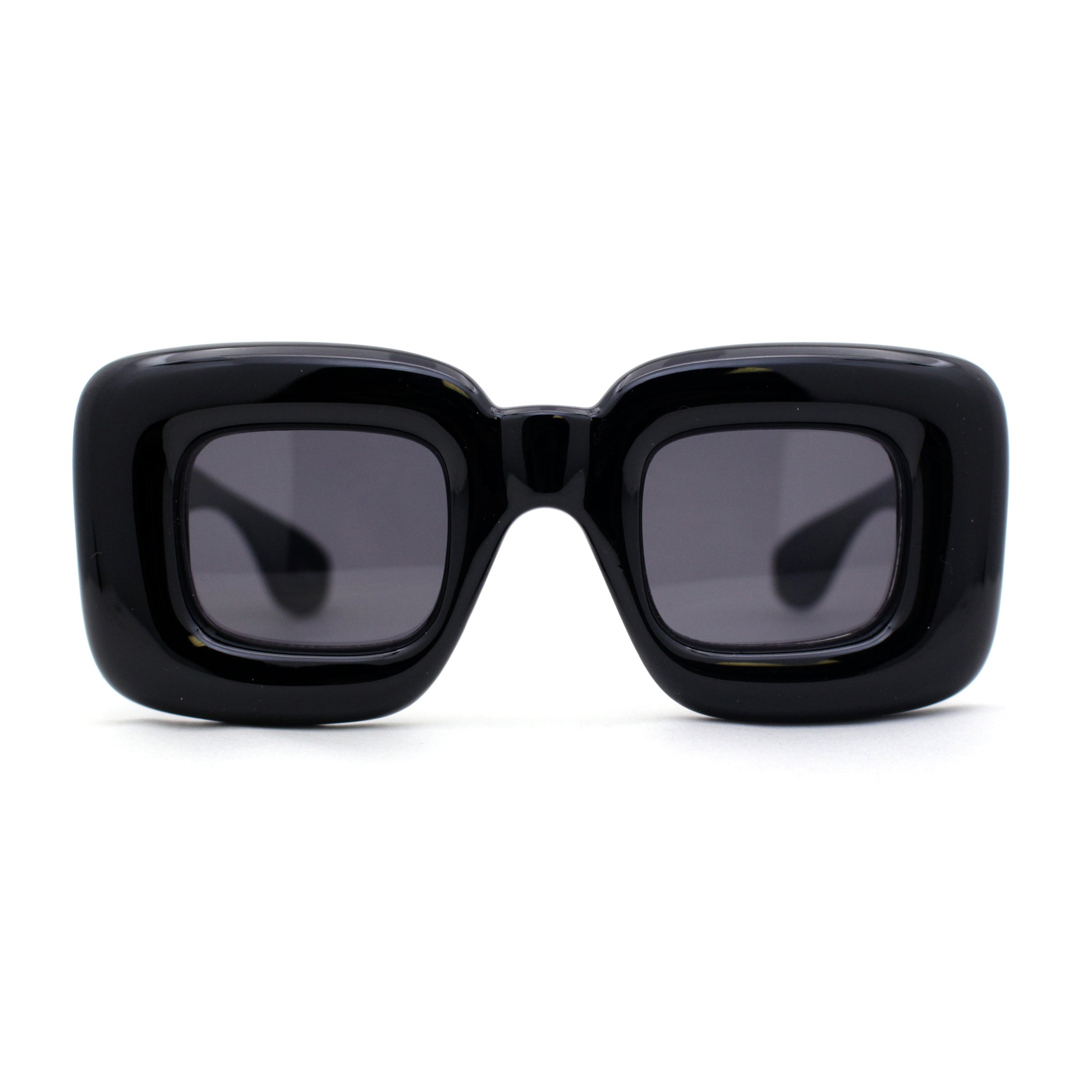 Rectangular Retro Sunglasses - Black
