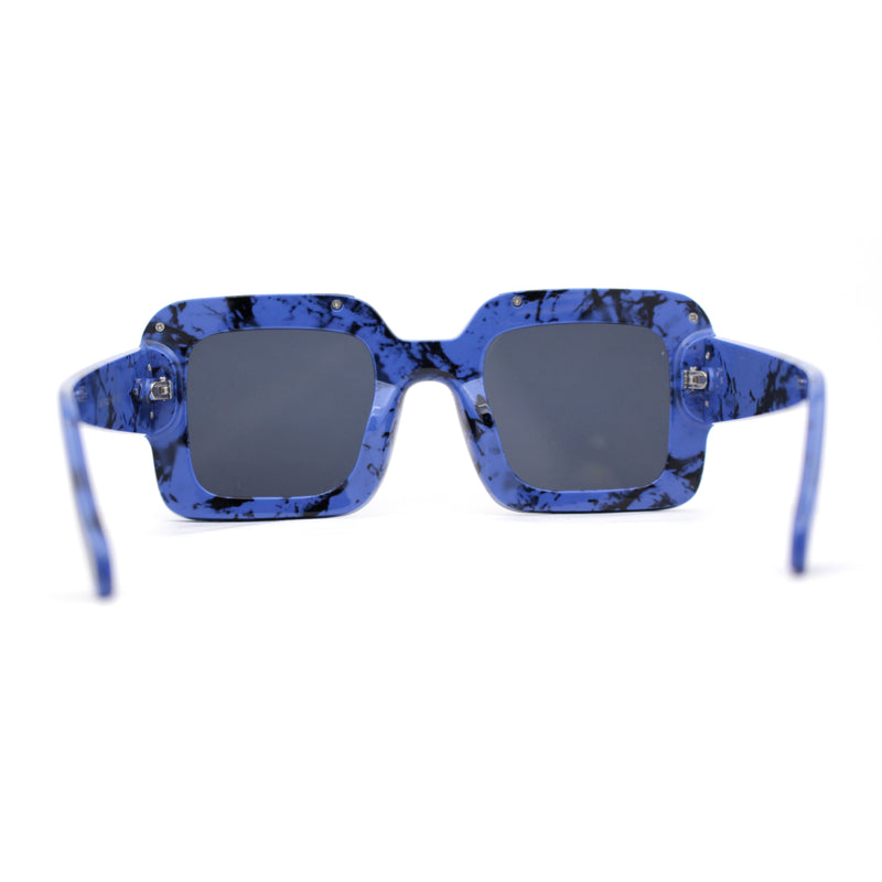 Luxurious Granite Marble Thick Plastic Rectangle Mafia Sunglasses