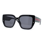 Womens Rimless Rectangular Thich Temple Plastic Fashion Sunglasses