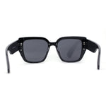 Womens Rimless Rectangular Thich Temple Plastic Fashion Sunglasses
