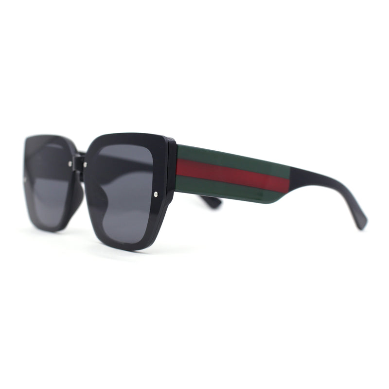 Womens Rimless Rectangular Thich Temple Plastic Fashion Sunglasses