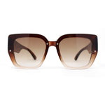 Womens Rimless Rectangular Thich Temple Plastic Fashion Sunglasses