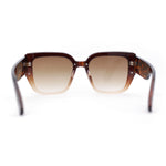 Womens Rimless Rectangular Thich Temple Plastic Fashion Sunglasses