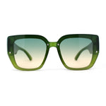 Womens Rimless Rectangular Thich Temple Plastic Fashion Sunglasses