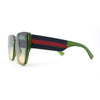 Womens Rimless Rectangular Thich Temple Plastic Fashion Sunglasses
