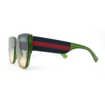 Womens Rimless Rectangular Thich Temple Plastic Fashion Sunglasses