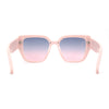 Womens Rimless Rectangular Thich Temple Plastic Fashion Sunglasses