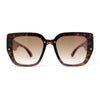 Womens Rimless Rectangular Thich Temple Plastic Fashion Sunglasses