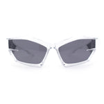 Unique Trendy 90s Sport Plastic Side Visor Wrap Around Sunglasses