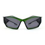Unique Trendy 90s Sport Plastic Side Visor Wrap Around Sunglasses