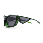Unique Trendy 90s Sport Plastic Side Visor Wrap Around Sunglasses