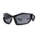 Unique Trendy 90s Sport Plastic Side Visor Wrap Around Sunglasses