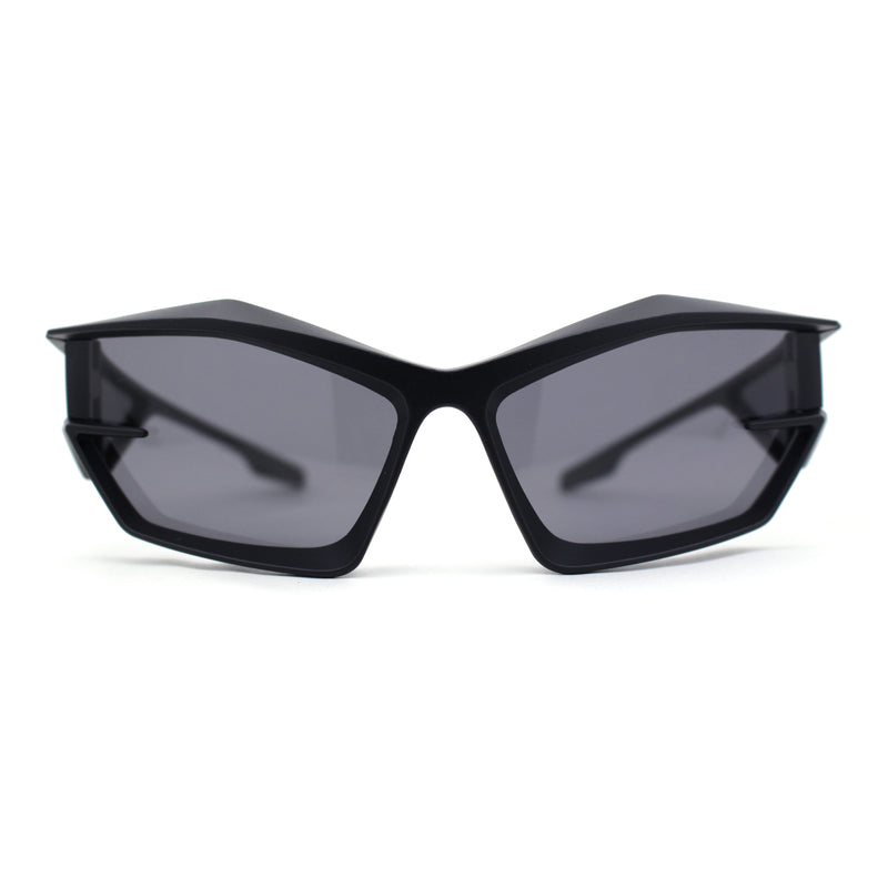 Unique Trendy 90s Sport Plastic Side Visor Wrap Around Sunglasses