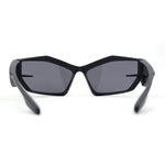 Unique Trendy 90s Sport Plastic Side Visor Wrap Around Sunglasses